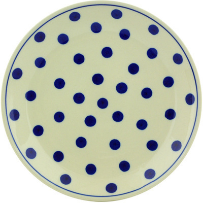Polish Pottery Plate 9&quot; Polka Dot Delight