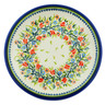 Polish Pottery Plate 9&quot; Poppies Wreath UNIKAT