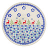 Polish Pottery Plate 9&quot; Ring Around The Reindeer