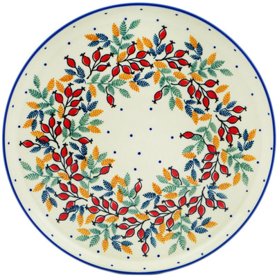 Polish Pottery Plate 9&quot; Rowanberry Crown UNIKAT