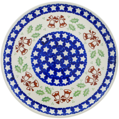 Polish Pottery Plate 9&quot; Sleigh Bells