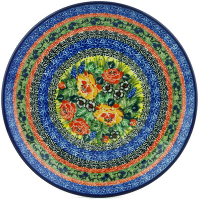 Polish Pottery Plate 9&quot; Splendid Morning Glow UNIKAT