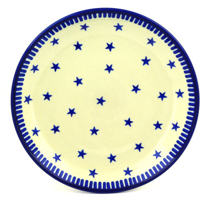 Polish Pottery Plate 9&quot; Stars Forever