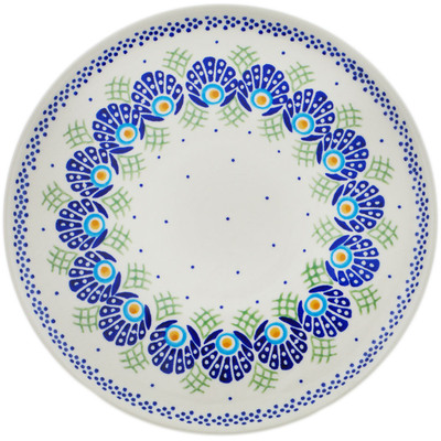 Polish Pottery Plate 9&quot; Tail Feathers