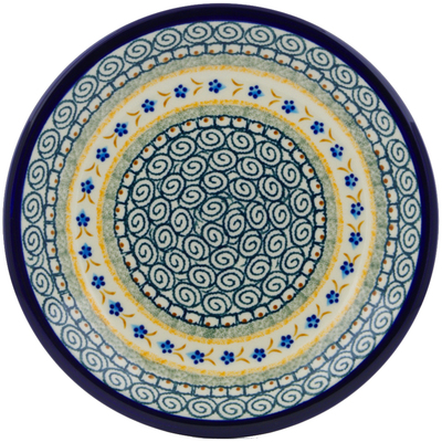 Polish Pottery Plate 9&quot; Tiny Daisy Dots