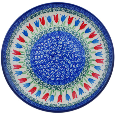 Polish Pottery Plate 9&quot; Tulip Fever