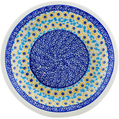 Polish Pottery Plate 9&quot; Vintage Floralscape