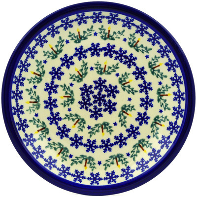 Polish Pottery Plate 9&quot; Winter Candles