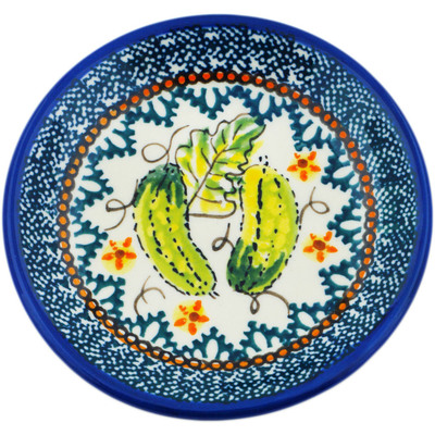 Polish Pottery Plate Small Cucumber Patch