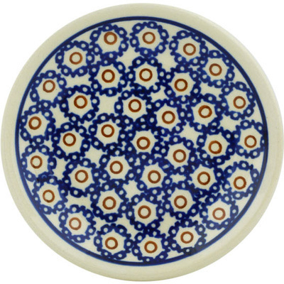 Polish Pottery Plate Small Daisy Stamps