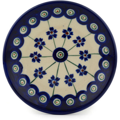 Polish Pottery Plate Small Flowering Peacock