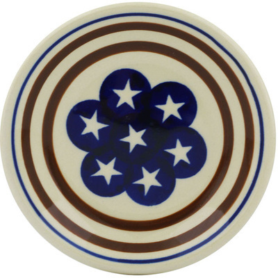 Polish Pottery Plate Small Stars And Stripes