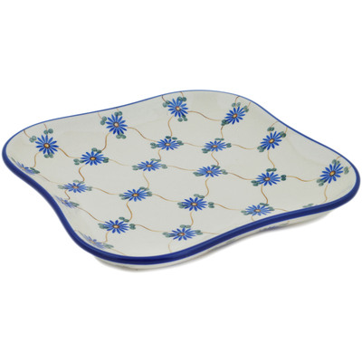 Polish Pottery Platter 10&quot; Aster Trellis