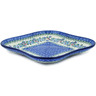 Polish Pottery Platter 10&quot; Azure Blooms