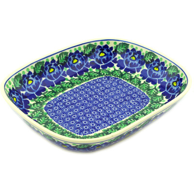 Polish Pottery Platter 10&quot; Blue Bliss