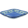 Polish Pottery Platter 10&quot; Blue Blossom