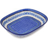 Polish Pottery Platter 10&quot; Blue Bud Sea