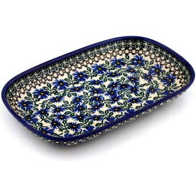 Polish Pottery Platter 10&quot; Blue Chicory