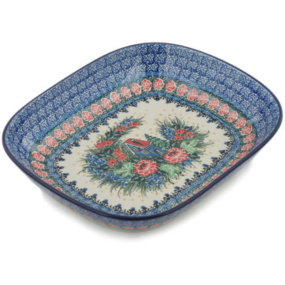 Polish Pottery Platter 10&quot; Blue Escape UNIKAT