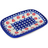 Polish Pottery Platter 10&quot; Blue Eye Spring