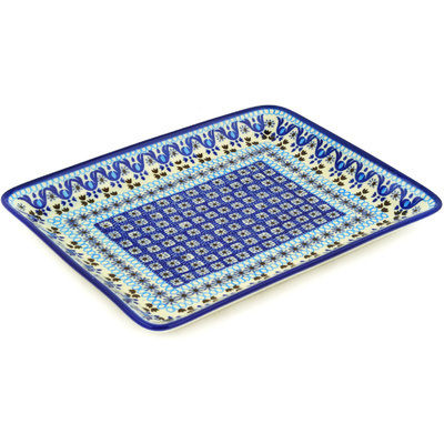 Polish Pottery Platter 10" Blue Ice