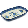 Polish Pottery Platter 10&quot; Blue Poppies