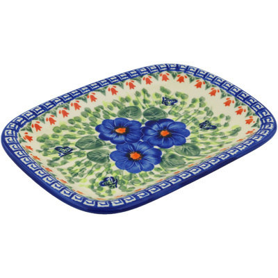 Polish Pottery Platter 10&quot; Brilliant Butterfly Popp UNIKAT