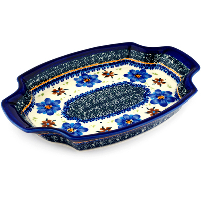 Polish Pottery Platter 10&quot; Circle The Garden UNIKAT