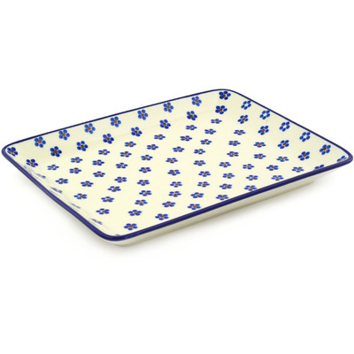 Polish Pottery Platter 10&quot; Daisy Dots