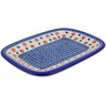 Polish Pottery Platter 10&quot; Daisy Stitches