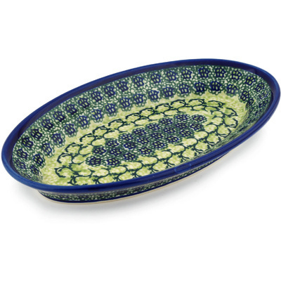 Polish Pottery Platter 10" Emerald Forest