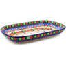 Polish Pottery Platter 10&quot; Floral Puzzles UNIKAT