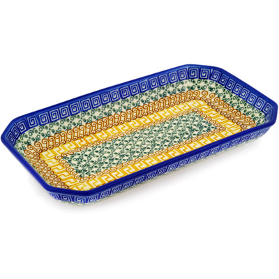 Polish Pottery Platter 10&quot; Grecian Sea