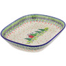 Polish Pottery Platter 10&quot; Green Village UNIKAT