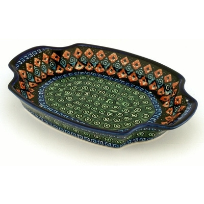 Polish Pottery Platter 10&quot; Harlequin UNIKAT