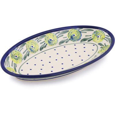 Polish Pottery Platter 10&quot; Limon Swirl