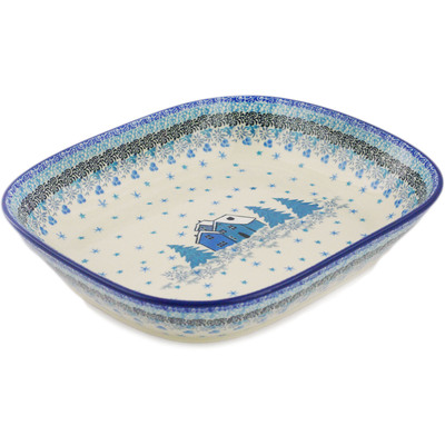 Polish Pottery Platter 10&quot; Magical Night UNIKAT
