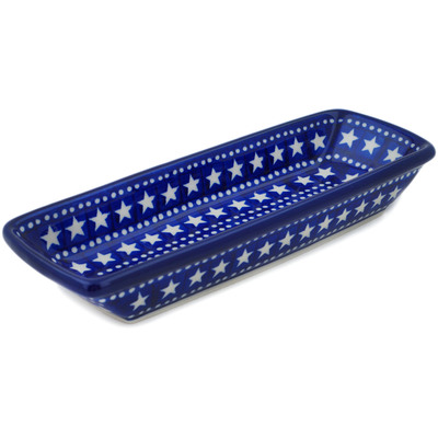 Polish Pottery Platter 10&quot; Midnight Stars