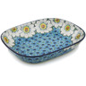 Polish Pottery Platter 10&quot; Pansies And Daisies UNIKAT