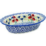 Polish Pottery Platter 10&quot; Poppies And Cornflowers UNIKAT