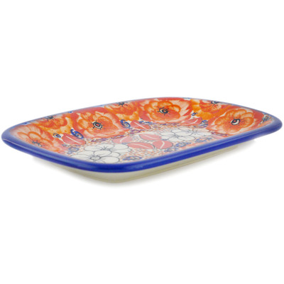 Polish Pottery Platter 10&quot; Poppy Passion UNIKAT
