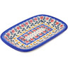 Polish Pottery Platter 10" Red Sunflower