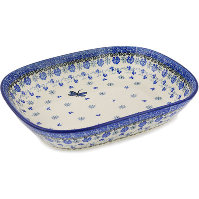 Polish Pottery Platter 10&quot; Spring Dragonfly