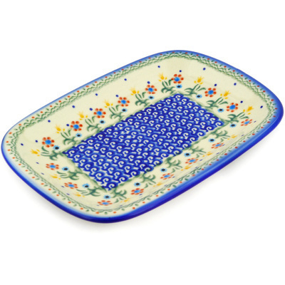 Polish Pottery Platter 10&quot; Spring Flowers