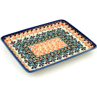 Polish Pottery Platter 10&quot; Tulip Trio