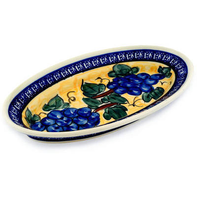 Polish Pottery Platter 10&quot; Tuscan Grapes