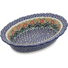 Polish Pottery Platter 10&quot; Wave Of Flowers