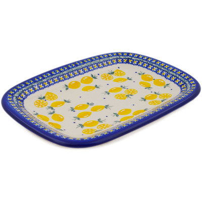 Polish Pottery Platter 10&quot; When Life Gives You Lemons