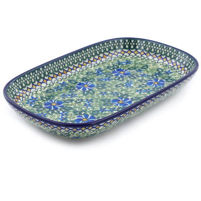 Polish Pottery Platter 10&quot; Wild Diamonds UNIKAT