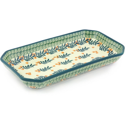 Polish Pottery Platter 10&quot; Yellow Berries